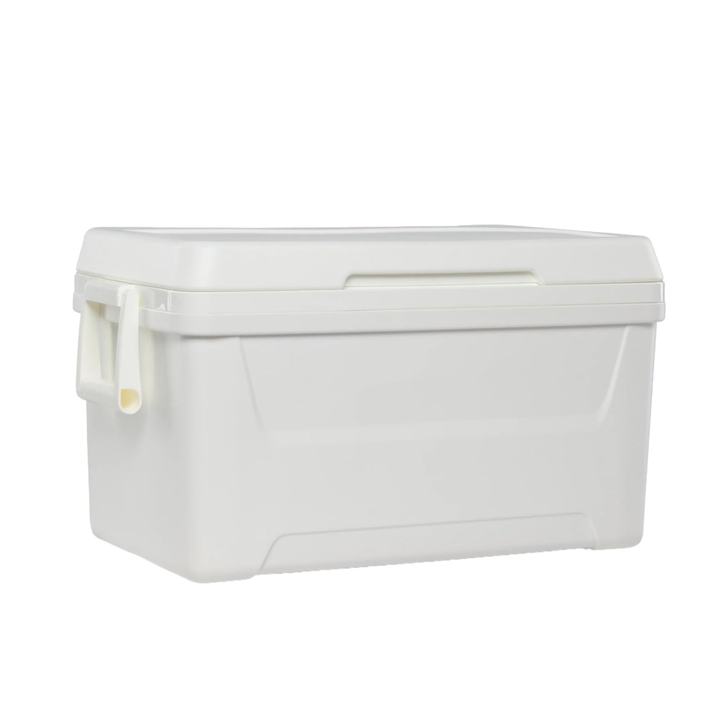 Plain Hard-Sided Ice Chest Cooler, 48 Quart, White, 76 Can Capacity