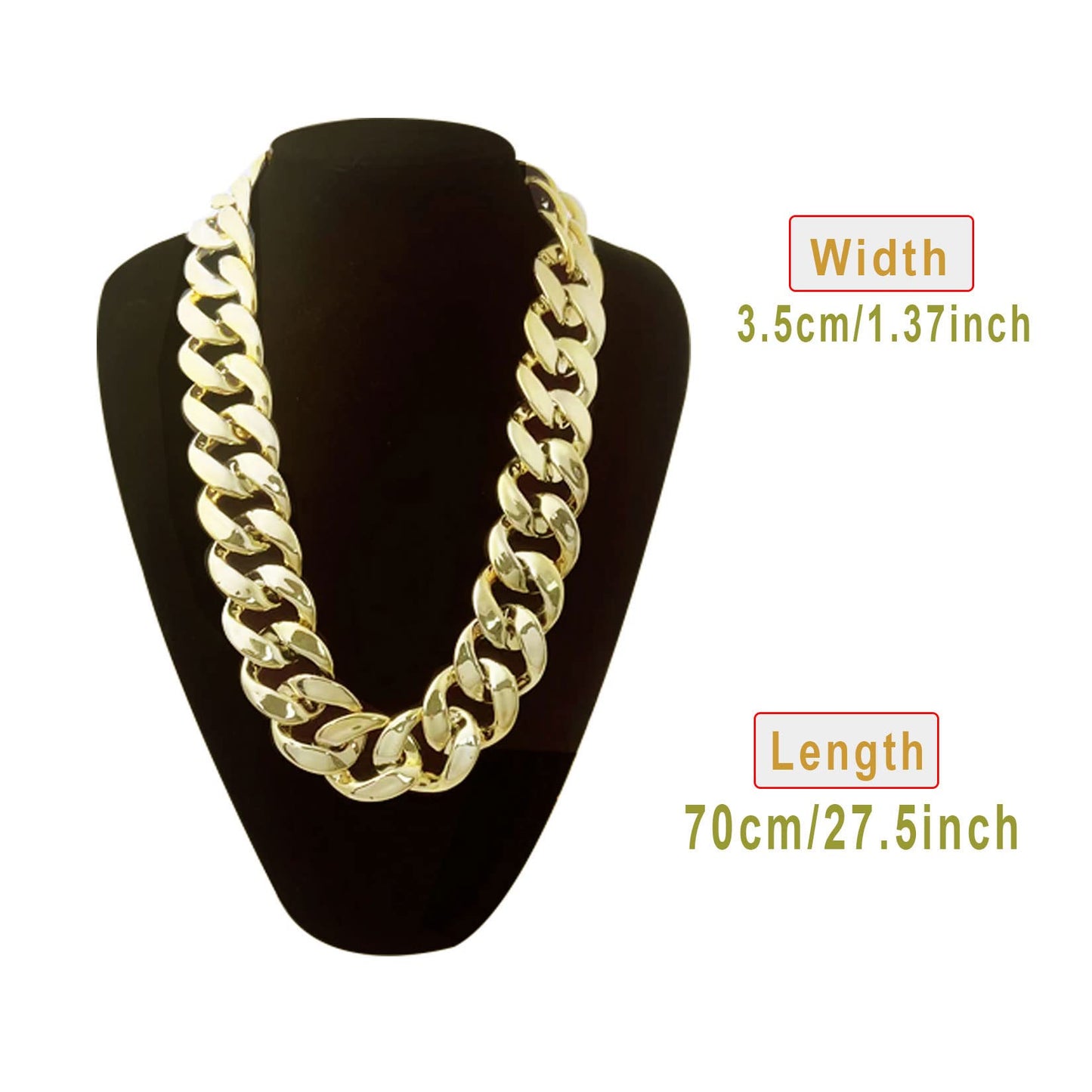 Markeny Men's Chunky Necklace, Rapper Fake Gold Chain 90s