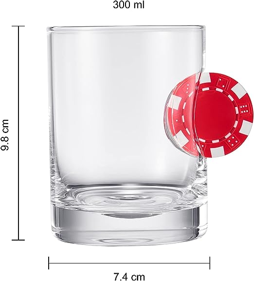 Poker Chip Whiskey & Wine Glasses | SINGLE | 20 oz