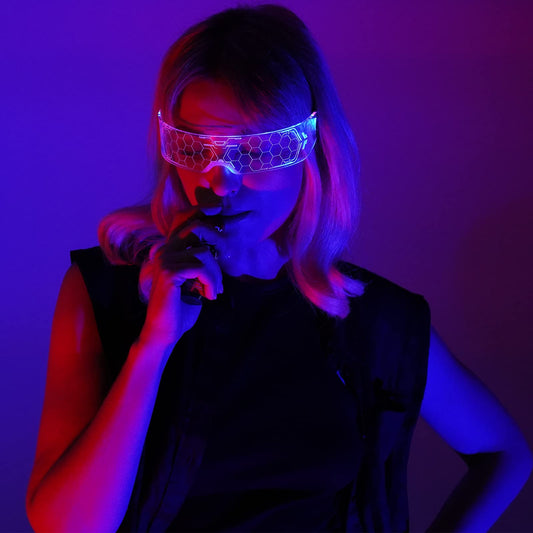 LED Visor Glasses, 2pcs LED Light Up Glasses