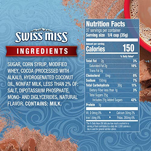 Swiss Miss Milk Chocolate Flavor Hot Cocoa Mix Canister