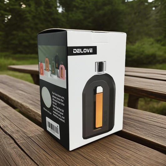 Delove Modern Glass Hip Flask with Silicone Sleeve