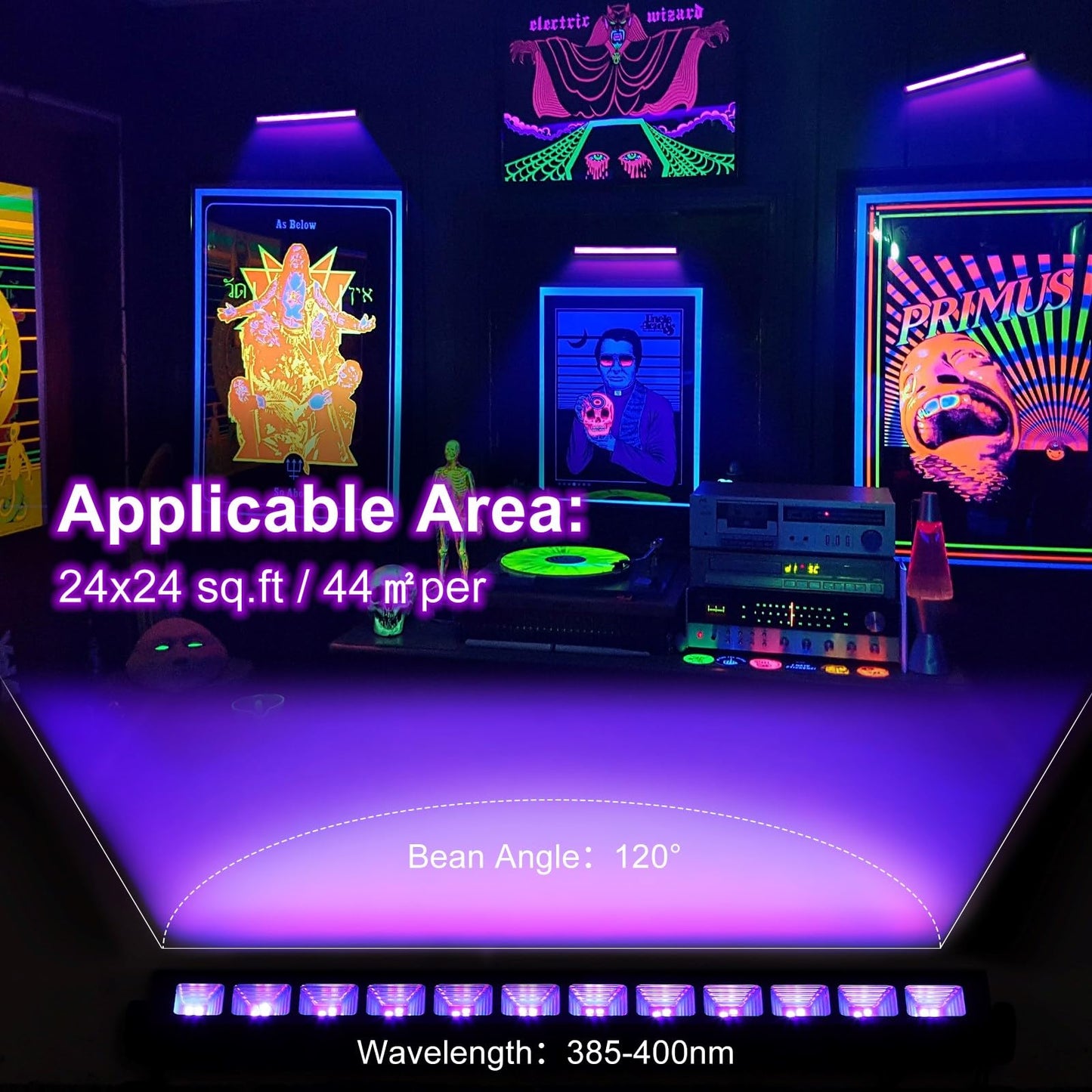 8 Pack 40W LED Black Light Bar, Black Lights