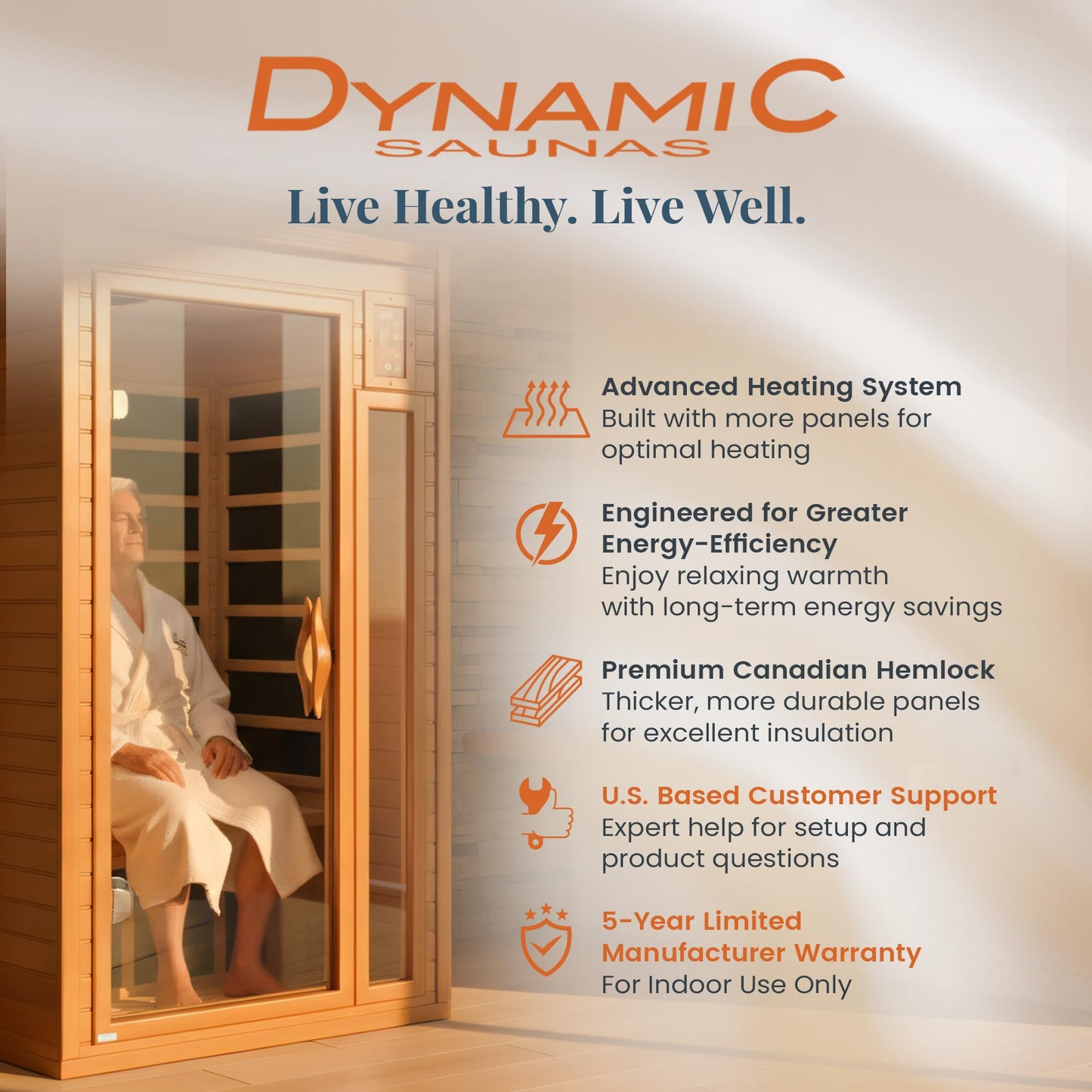 Dynamic Saunas Barcelona 1- to 2-Person Low EMF FAR speaker