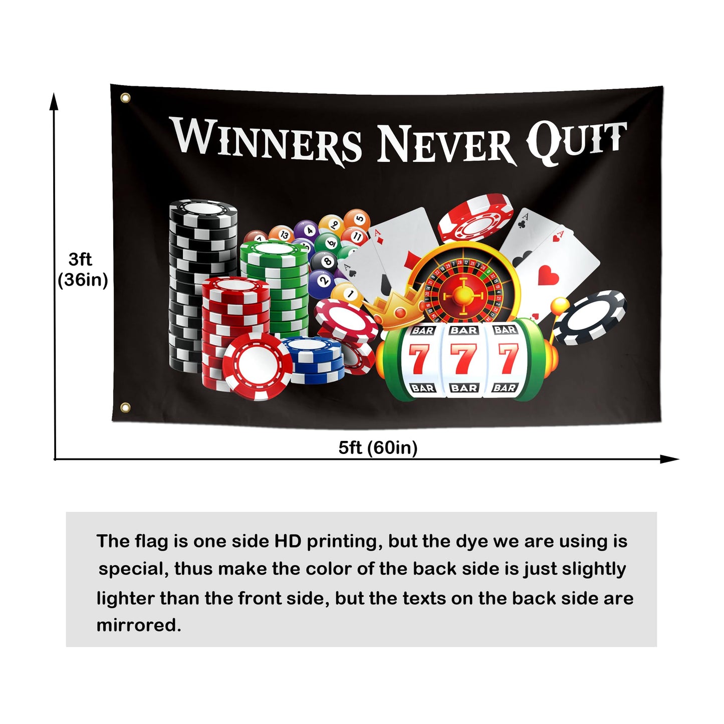 Winners Never Quit Flag 3x5