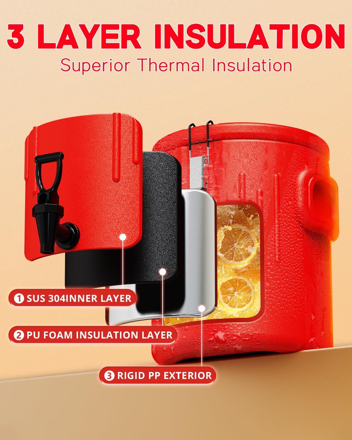 Insulated Beverage Dispenser 5 Gallon, Hot Drink Dispenser