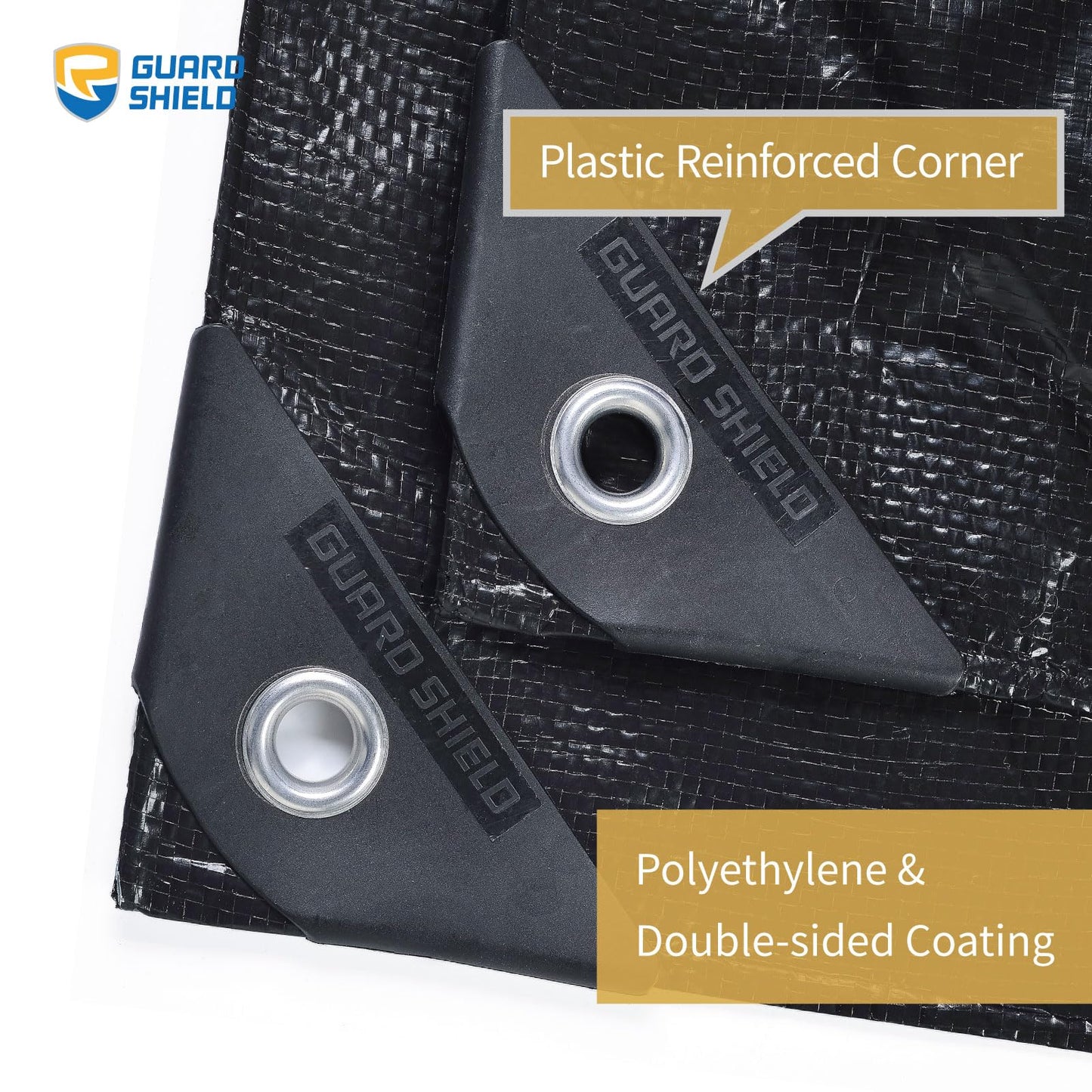 GUARD SHIELD Black Tarp 10x20 Feet Waterproof Tarps Lightweight