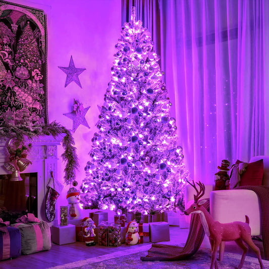 Purple Christmas Lights Indoor Outdoor Clear Wire, 66ft