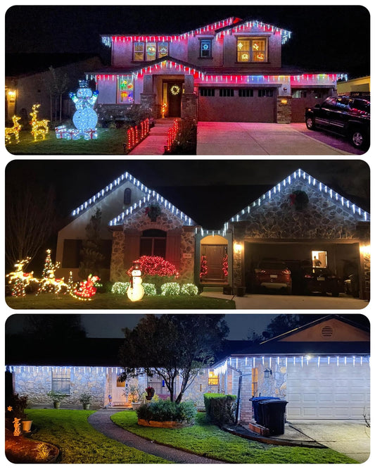 Minetom Icicle Lights Outdoor with Clips, 20ft 100 LED