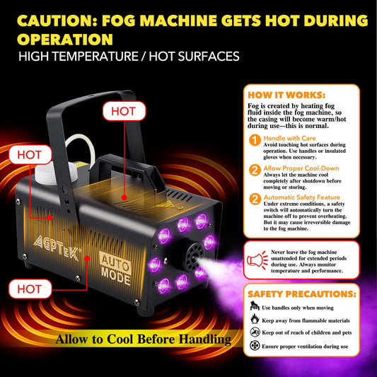 Fog Machine, Smoke Machine with 13 Colorful LED