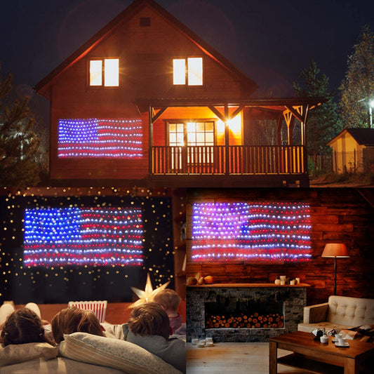 HYH American Flag Lights with 420 Super Bright LEDs,Waterproof