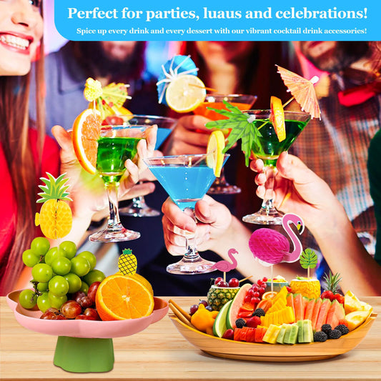Drink Umbrellas, 180PCS Cocktail Drink Accessories Includes Umbrella