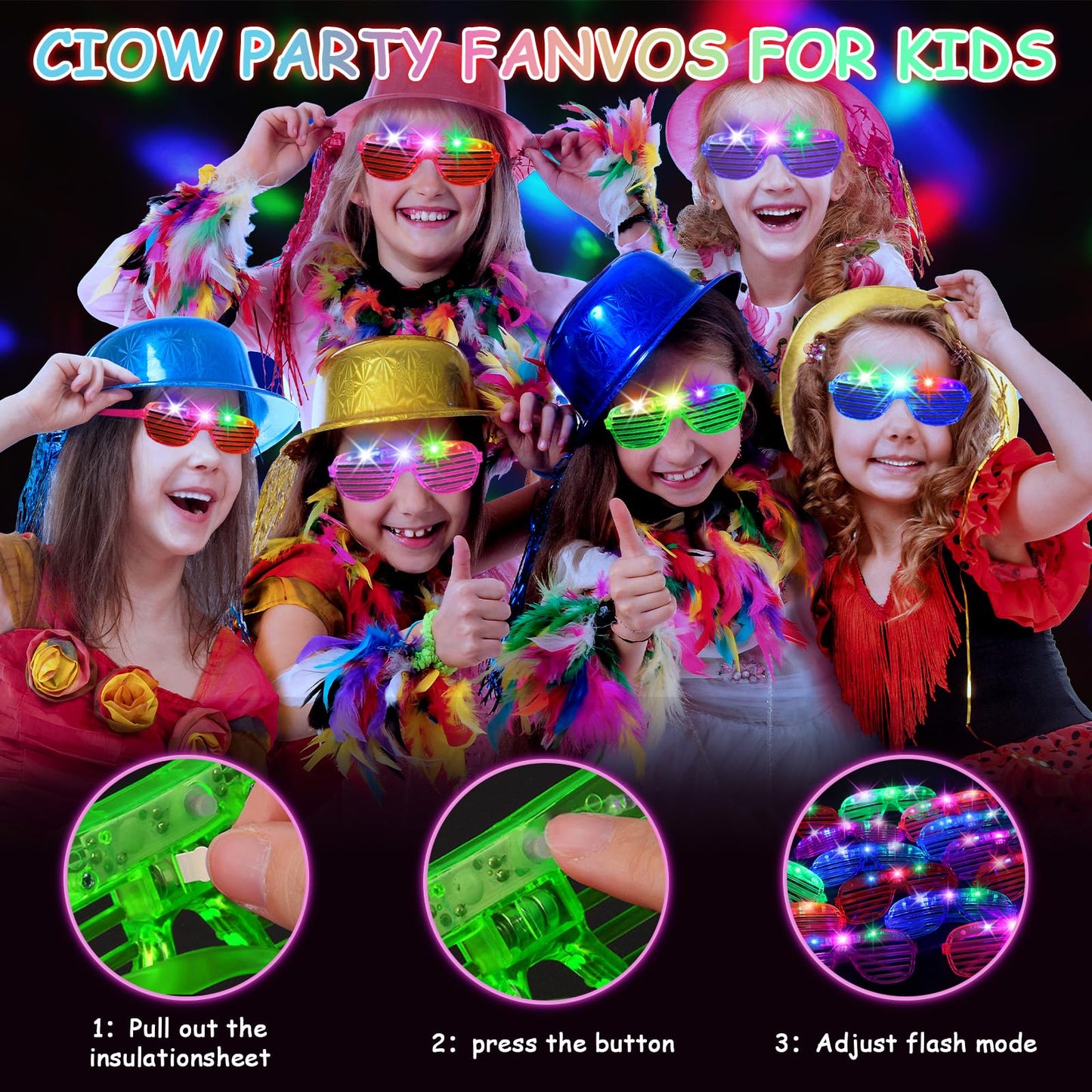 84 PCS LED Glasses, 5 Colors Light Up