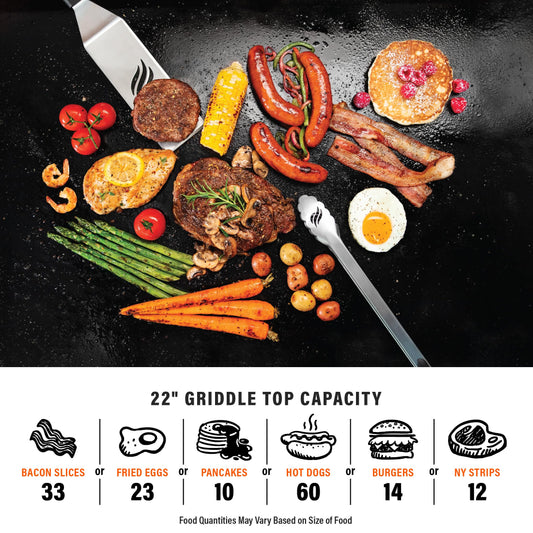 Blackstone 1666 22โ Tabletop Griddle with Stainless Steel Faceplate