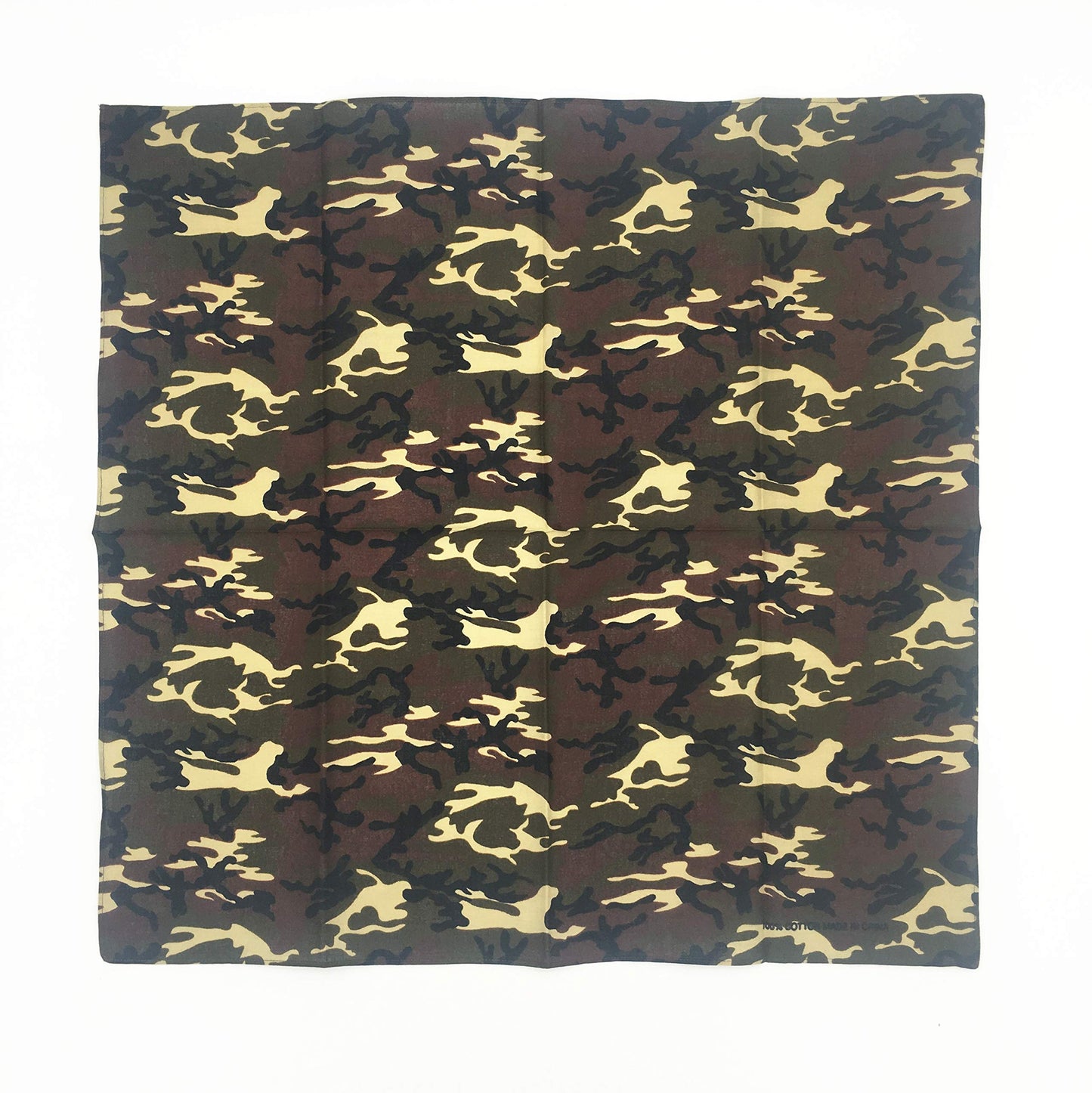 100% Cotton 10 Pack Fine Bandanas(Camouflage)