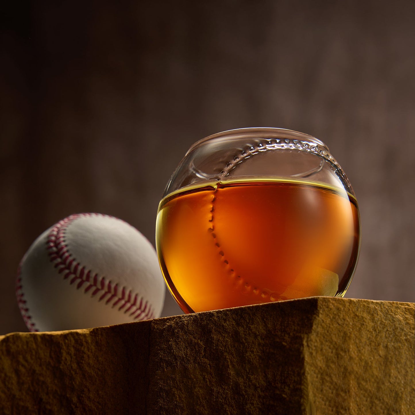 Baseball Round Whiskey Glasses | 10oz Whiskey Glass Set of 2 |