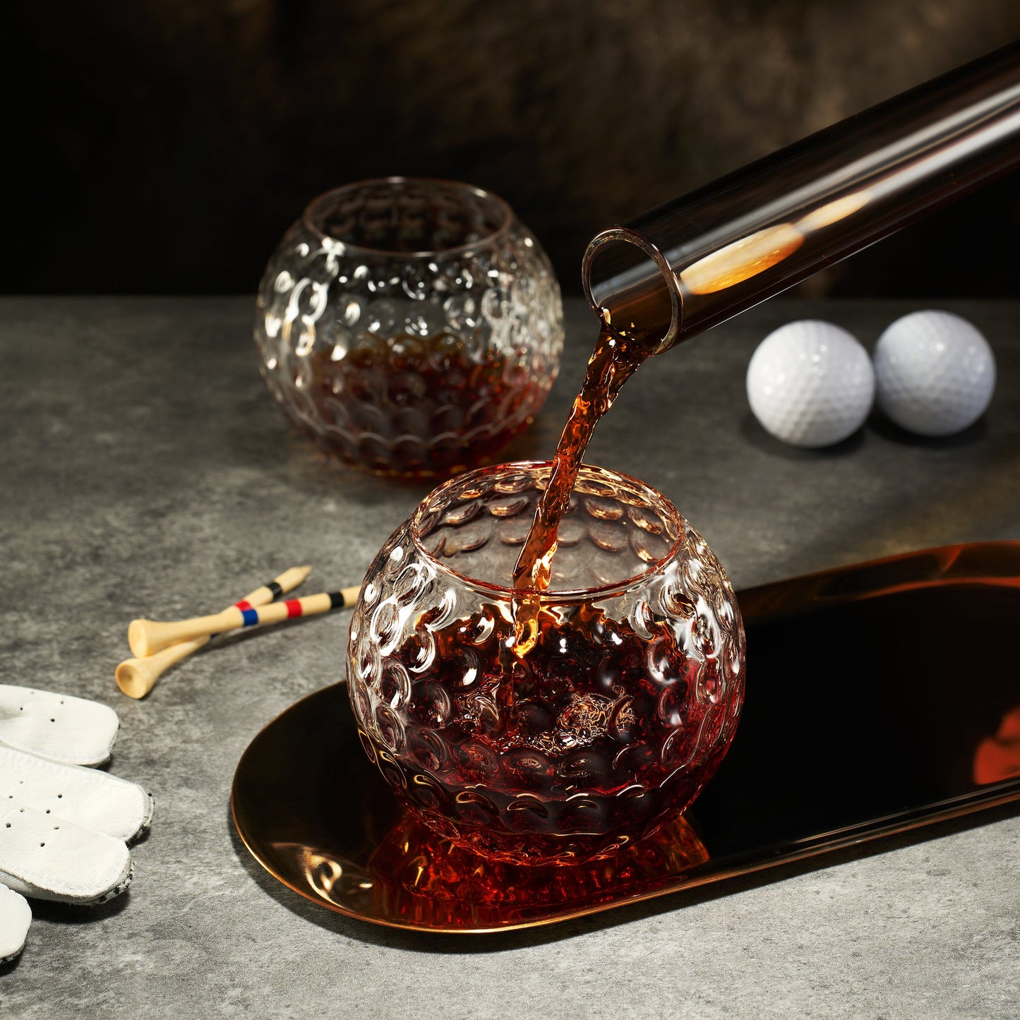 Golf Club Whiskey Decanter and 2 Liquor Glasses - 29 OZ Decanter & 15 OZ Glass Set