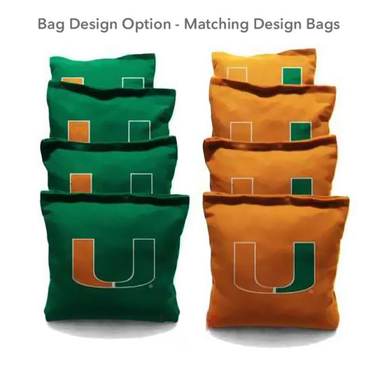 Miami Hurricanes Alternating Diamond All-Weather Cornhole Set