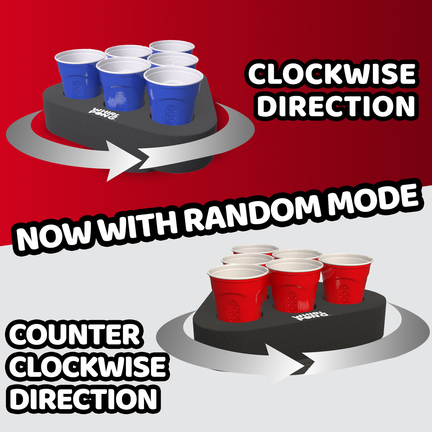 Whirl Pong - Spinning Cup Pong Game (Set of 2)