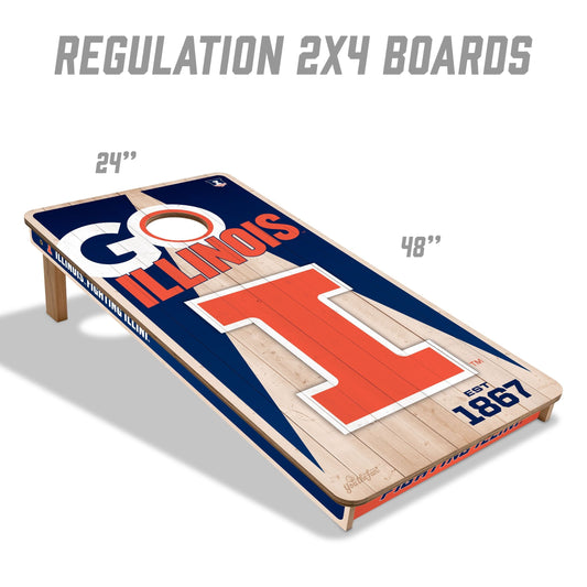 Illinois Fighting Illini 2x4 Pro Cornhole Boards