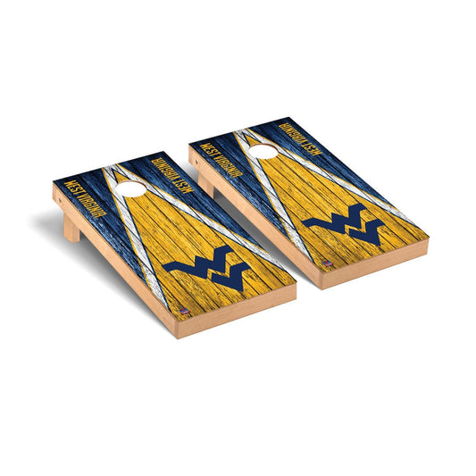 West Virginia Mountaineers Cornhole Board Set - Triangle Weathered Version