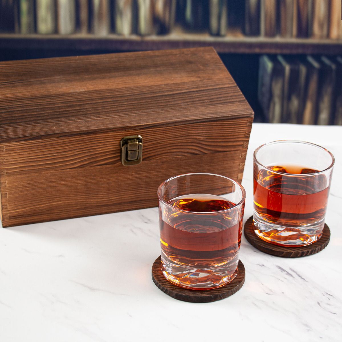 Pi Kappa Phi Custom Engraved Personalized Whiskey Glasses In Wood Gift Box