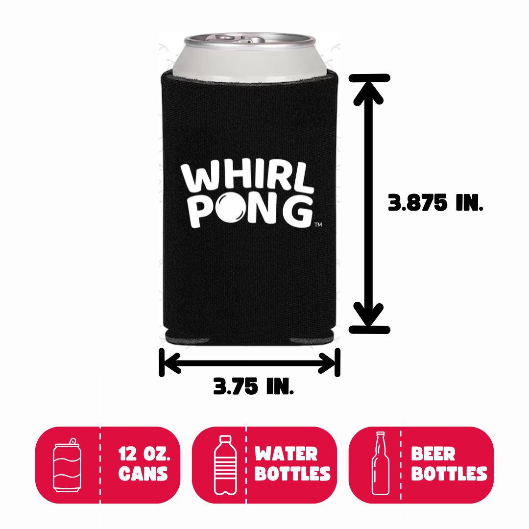 Whirl Pong Black Koozies