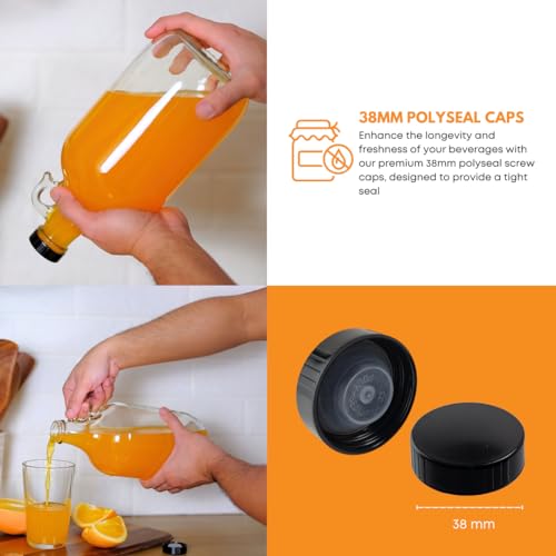 Fastrack 4-Pack 1 Gallon Glass Jug Set w/ Polyseal