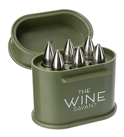 Whiskey Stones Ammunition Box Bullets Stainless Steel - Set of 6 1.75in Bullet Chillers