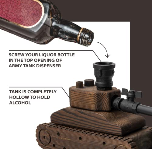 Tank Liquor Dispenser - Industrial Pipe Mahogany Wood Whiskey Decanter