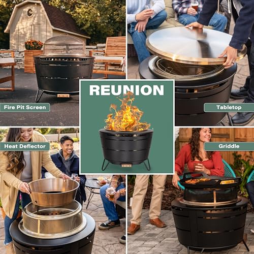 TIKI 27.5-Inch Smokeless Reunion Fire Pit, Large Outdoor Fire