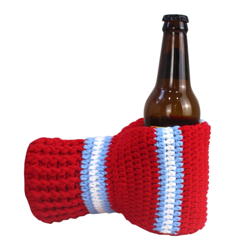 FunisFun Beer Mitten Gloves, Knit Stitched Drink Mitt Holder