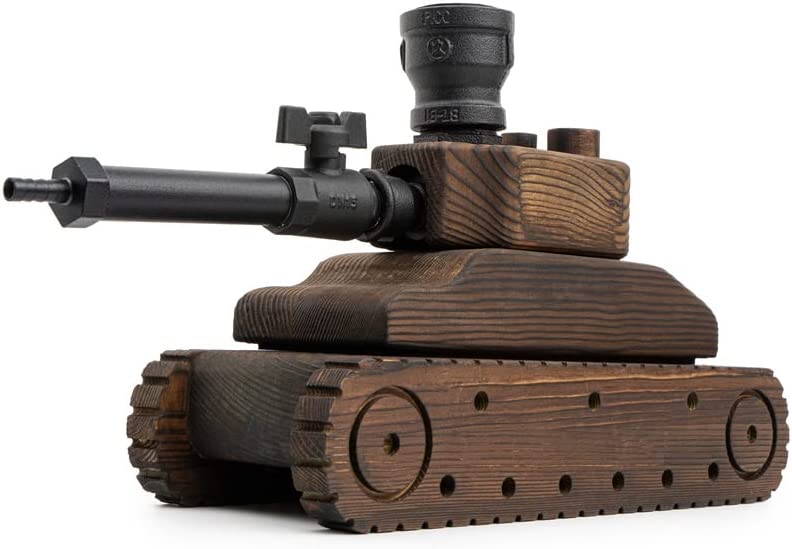 Tank Liquor Dispenser - Industrial Pipe Mahogany Wood Whiskey Decanter