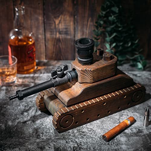 Tank Liquor Dispenser - Industrial Pipe Mahogany Wood Whiskey Decanter