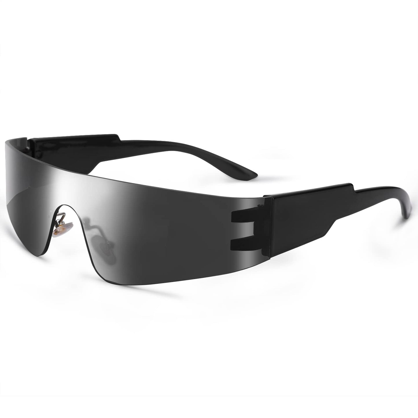 COASION Wrap Around Sunglasses for Women Men Trendy Rimless