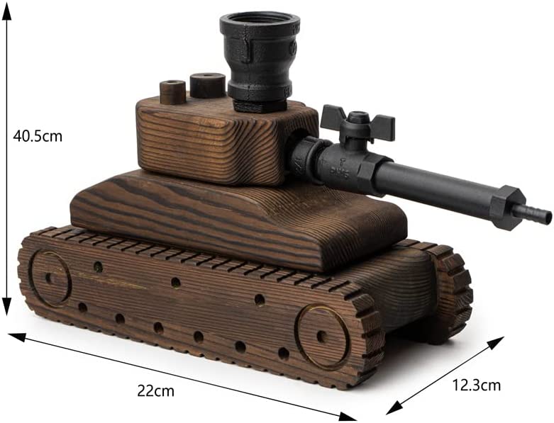 Tank Liquor Dispenser - Industrial Pipe Mahogany Wood Whiskey Decanter