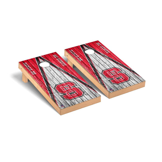 North Carolina State Wolfpack Cornhole Board Set - Triangle Weathered Version