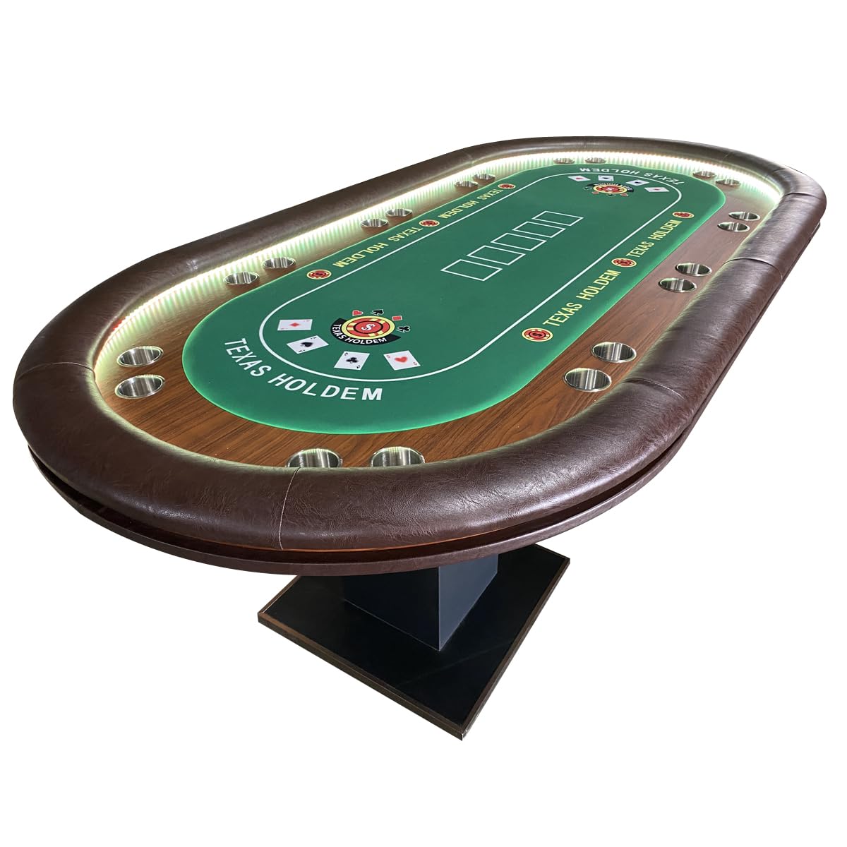 Poker Table 96 inches with Dimmable LED for 10