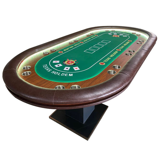 Poker Table 96 inches with Dimmable LED for 10