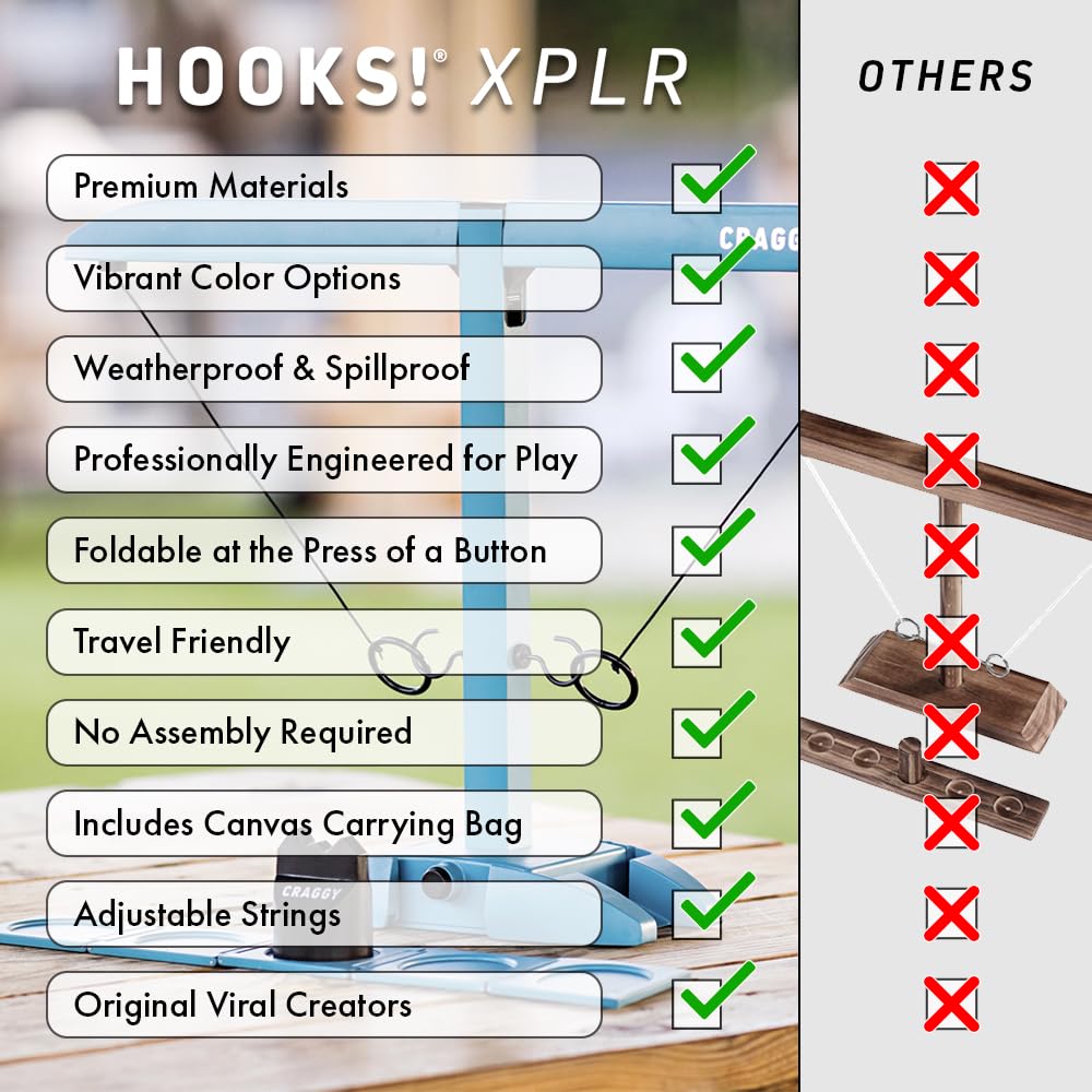 Craggy Games Ring Toss & Shot Ladder Game Hooks