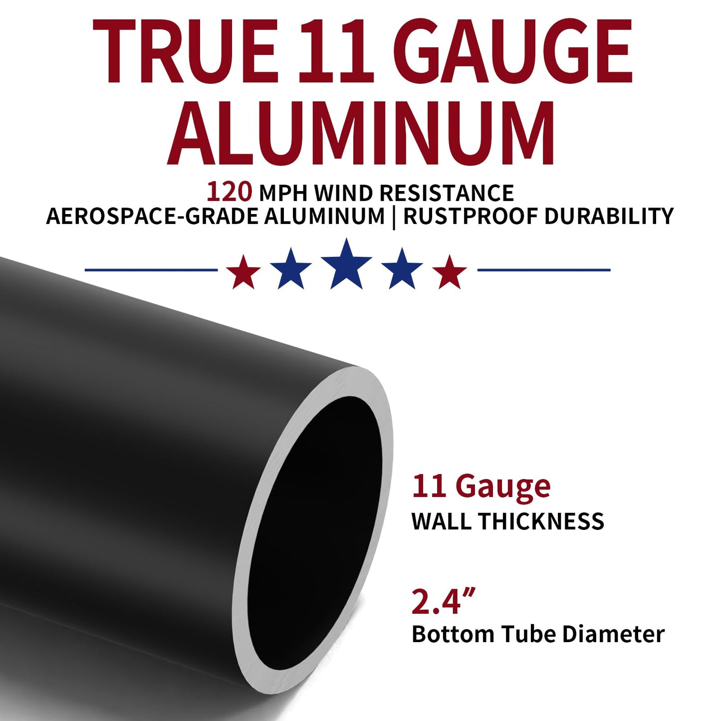 25FT Telescoping Heavy Duty Flag Pole, Extra Thick