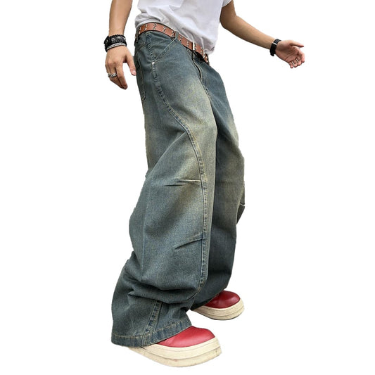 Men's Irregular Sutures Y2k Hip Hop Baggy Jeans