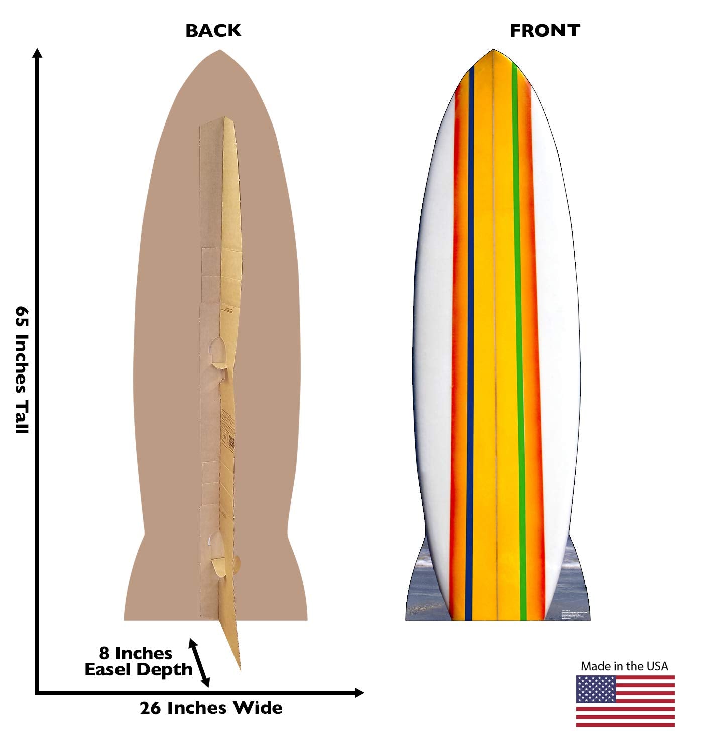 Cardboard People Surfboard Life Size Cardboard Cutout Standup