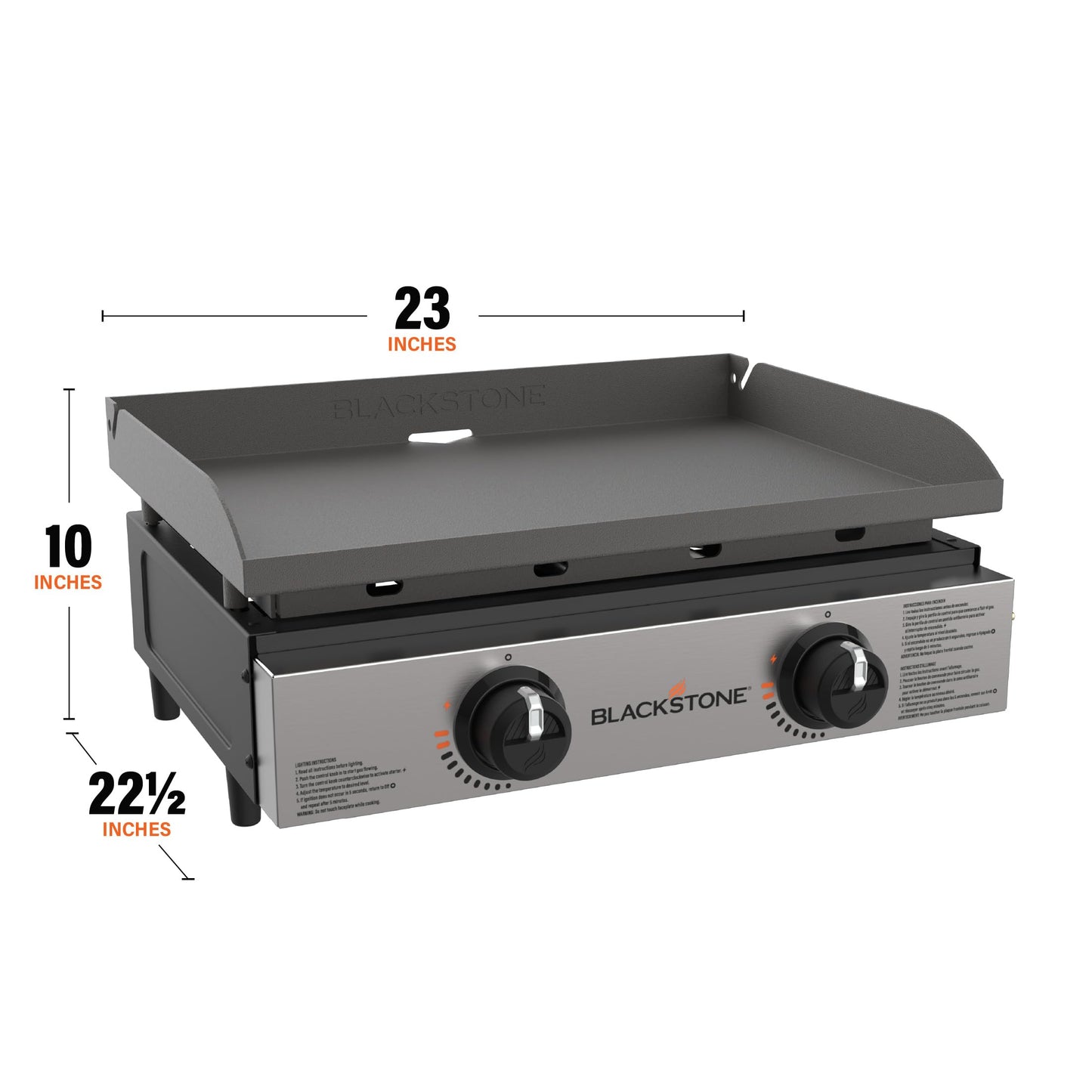 Blackstone 1666 22” Tabletop Griddle with Stainless Steel Faceplate