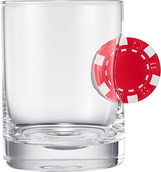 Poker Chip Whiskey & Wine Glasses | SINGLE | 20 oz