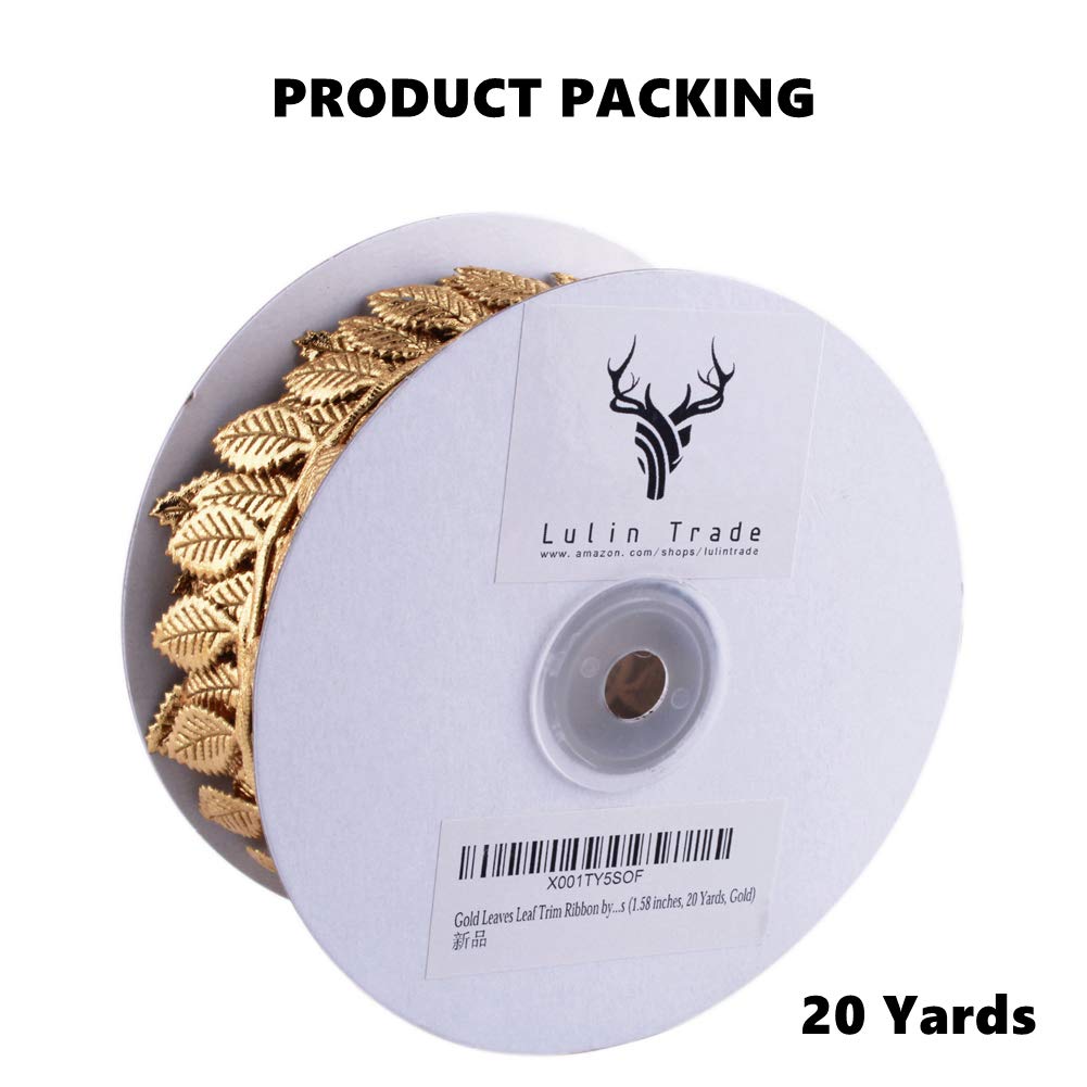 Gold Leaves Leaf Ribbon Trim Rope