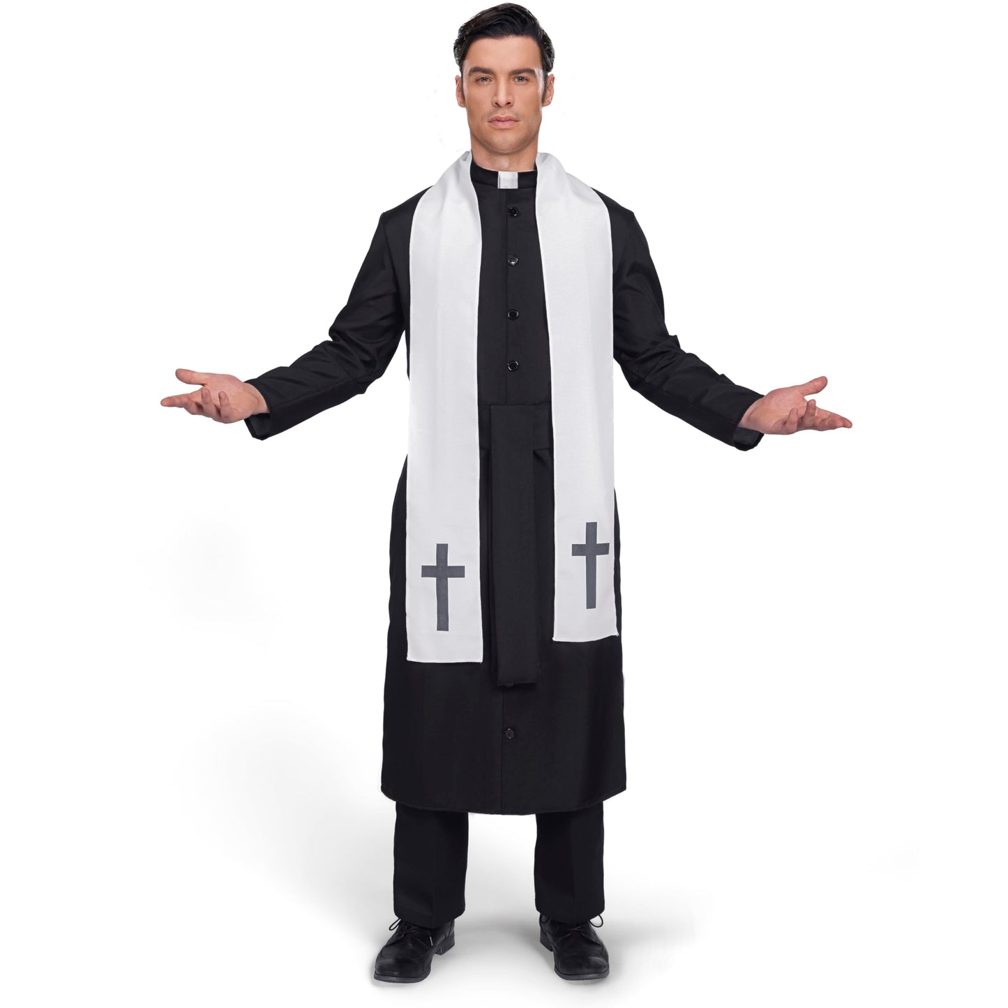 Spooktacular Creations Halloween Priest Costume Men, Classic Father Priest
