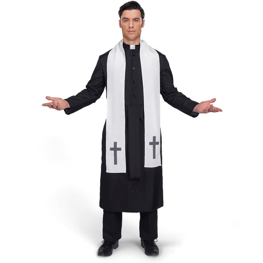 Spooktacular Creations Halloween Priest Costume Men, Classic Father Priest