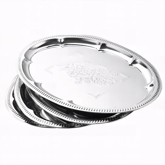 4-Pack 15.7" x 11.8" Large Silver Serving Trays