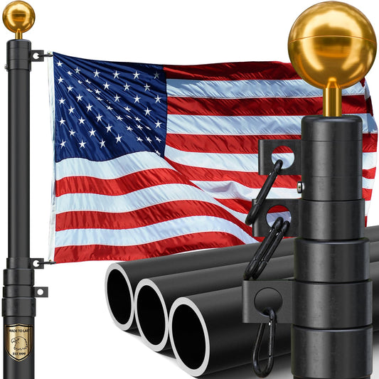 25FT Telescoping Heavy Duty Flag Pole, Extra Thick